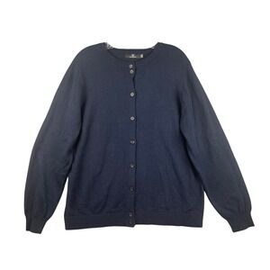 Women's Cardigan Sweater WXL Extra Large Navy Blue Button Down